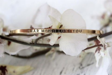 Dear Mom, I Love You Bracelet | Gold and Silver-2 Girls 1 Shop 