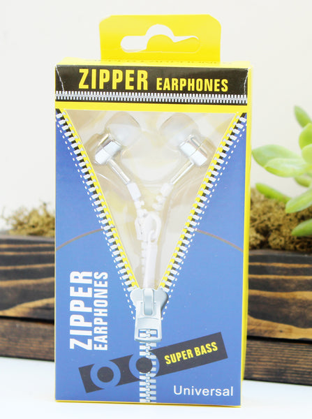 Zipper Style Earbuds with Volume Control