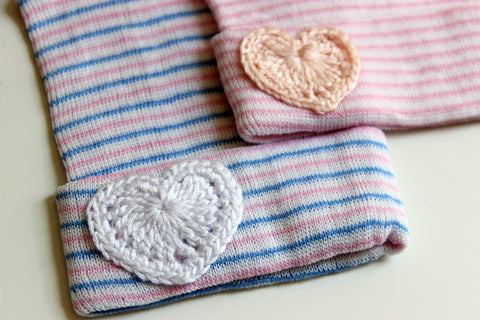 Newborn Heart Crochet Hospital Hats-2 Girls 1 Shop 