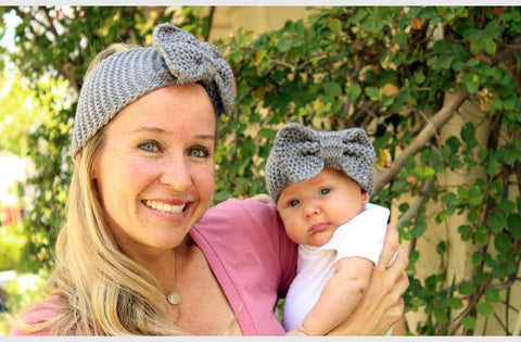 Mommy and Me Bow Knit Headwraps