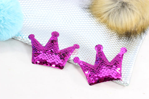 Set of 2 Crown Mermaid Sequin Hair Clips
